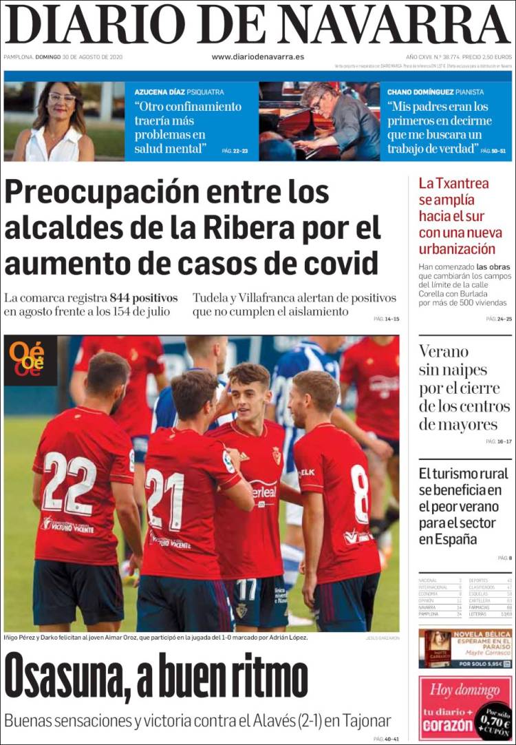 Portada de Diario de Navarra (España)