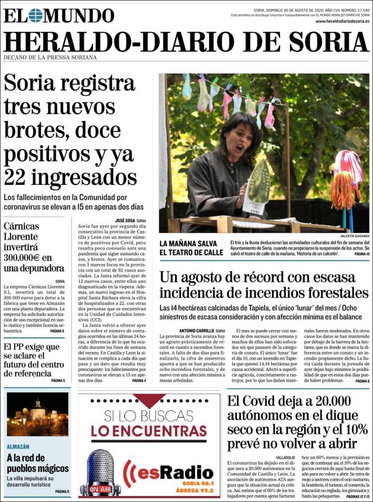 Portada de Diario de Soria (España)