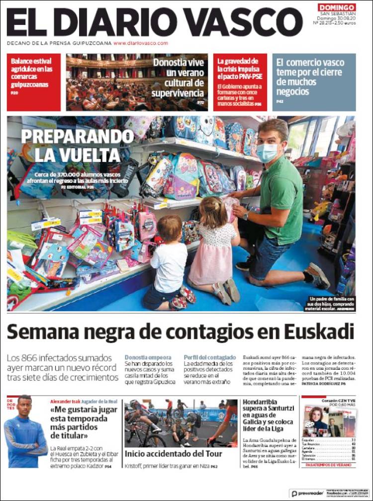Portada de Diario Vasco (España)