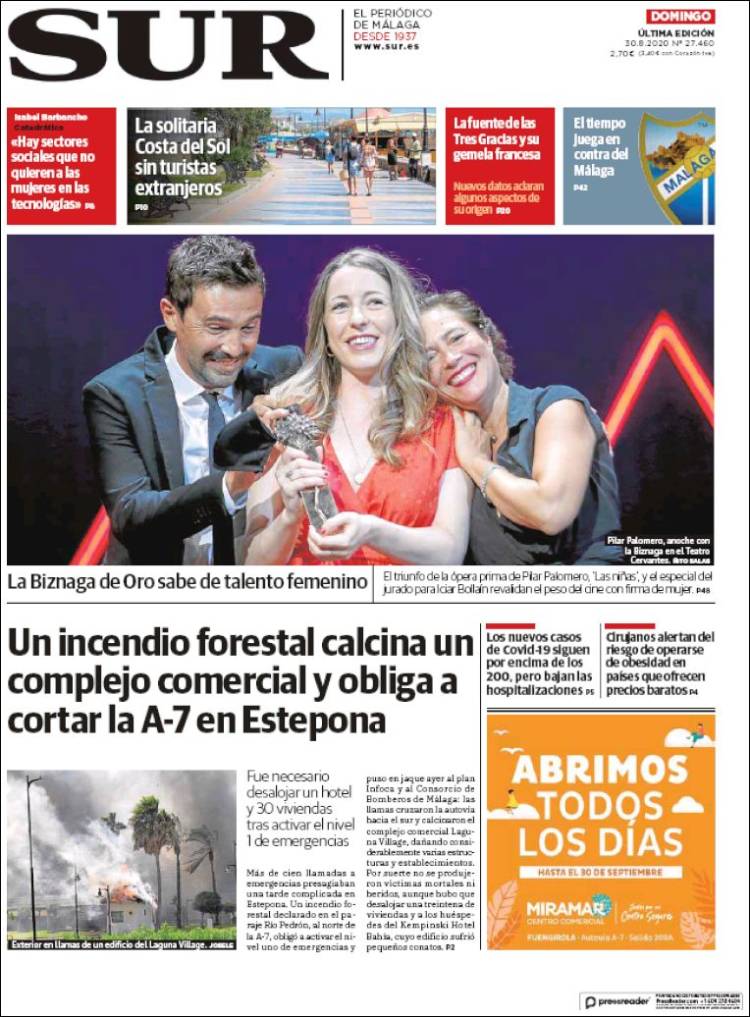 Portada de Diario el Sur (España)