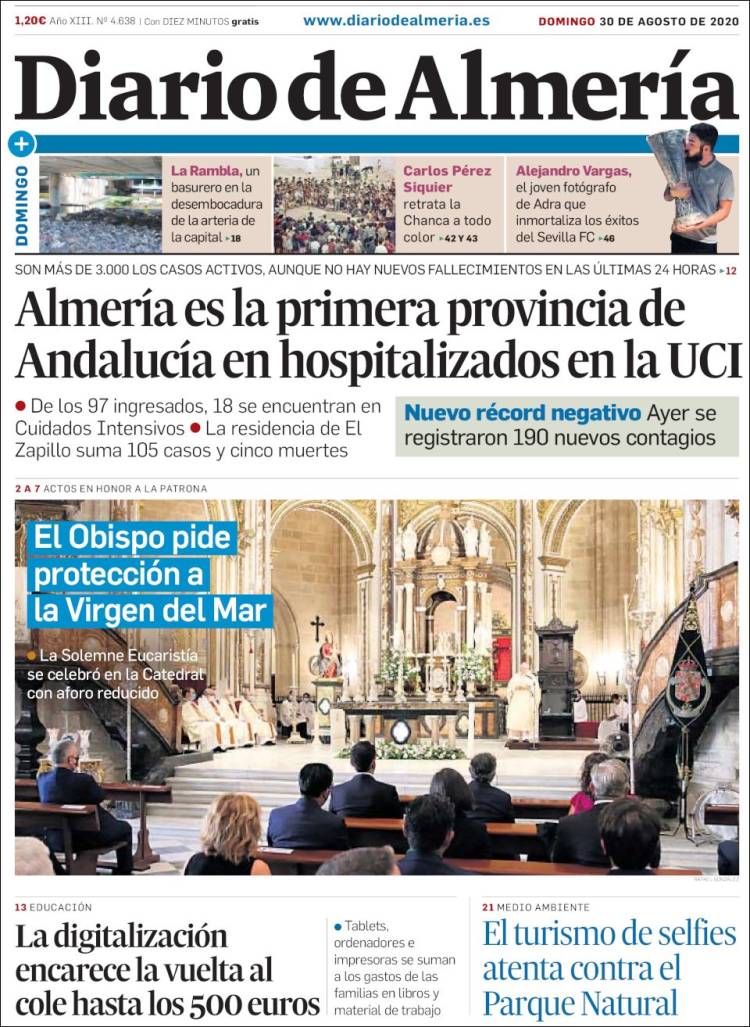 Portada de Diario de Almería (España)