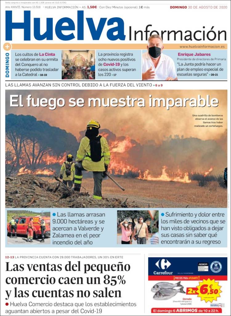 Portada de Huelva Información (España)