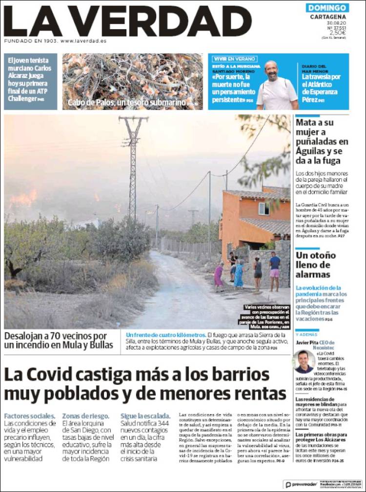 Portada de La Verdad de Cartagena (España)