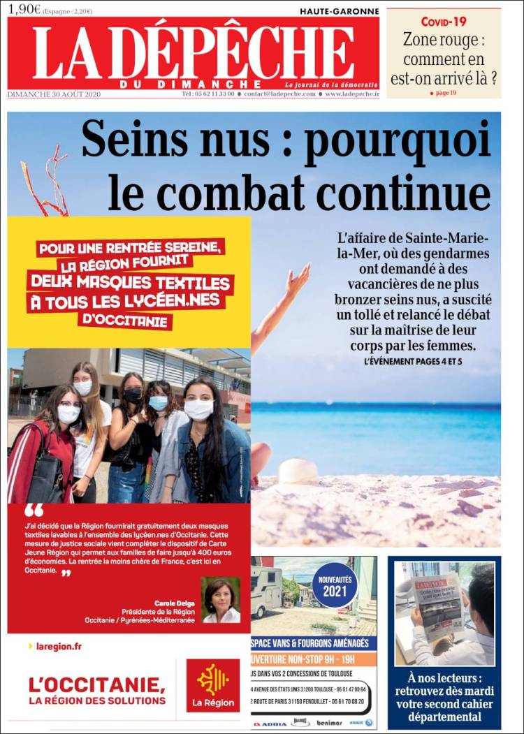 Portada de La Dépêche du Midi (Francia)