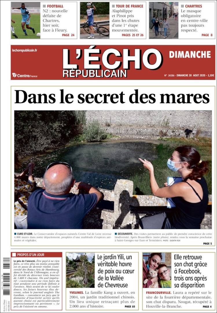 Portada de L'Echo Républicain (Francia)