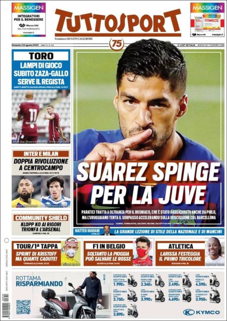 Portada de Tuttosport (Italia)