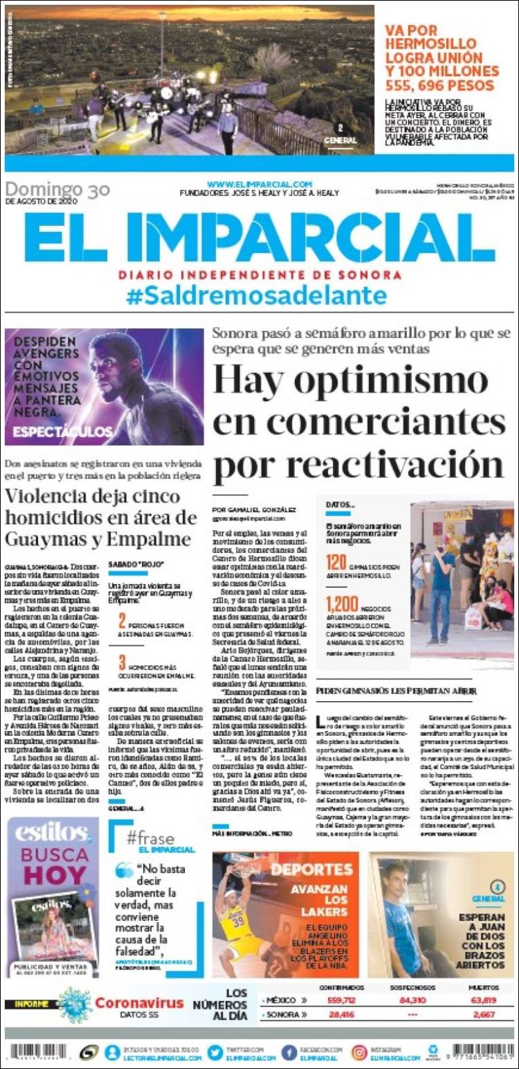 Portada de El Imparcial (M&eacute;xico)
