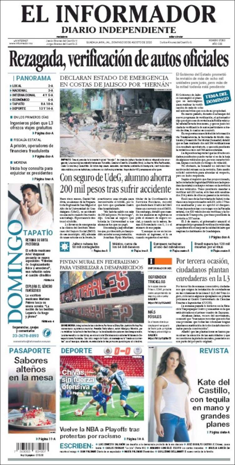 Portada de El Informador (M&eacute;xico)