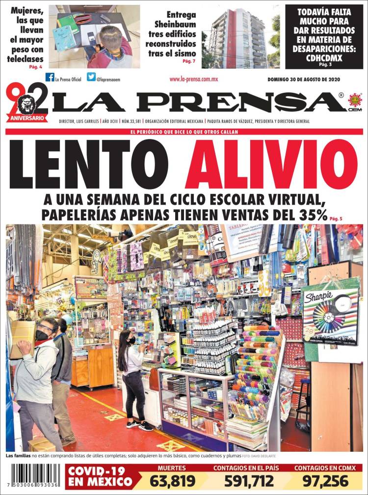 Portada de La Prensa (M&eacute;xico)