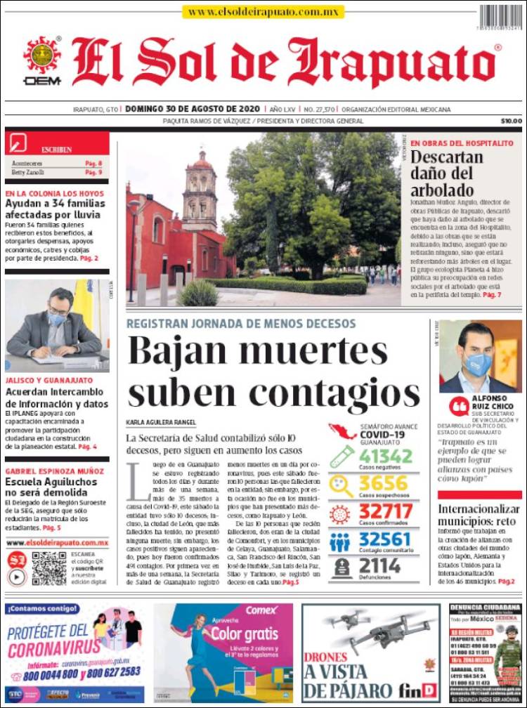 Portada de El Sol de Irapuato (M&eacute;xico)
