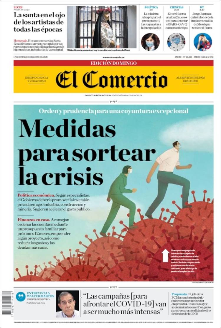 Portada de El Comercio (Per&uacute;)