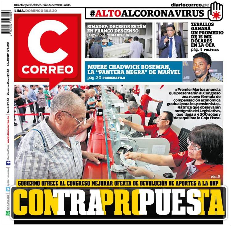 Portada de Diario Correo (Per&uacute;)