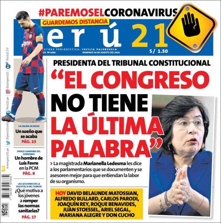 Portada de Perú 21 (Per&uacute;)