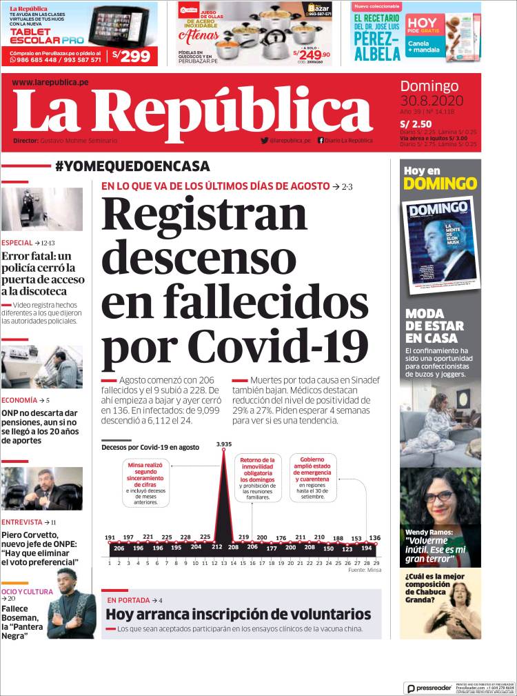 Portada de La Republica (Per&uacute;)