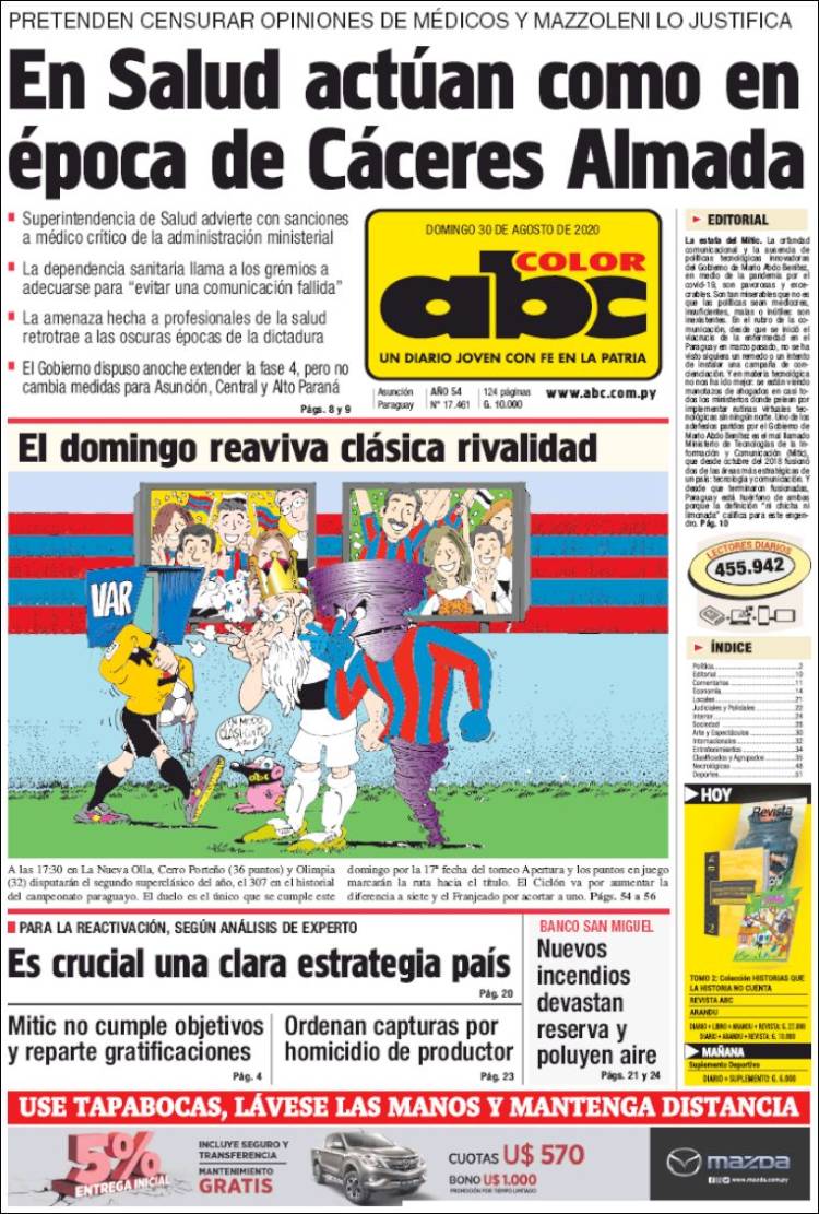 Portada de ABC Color (Paraguay)