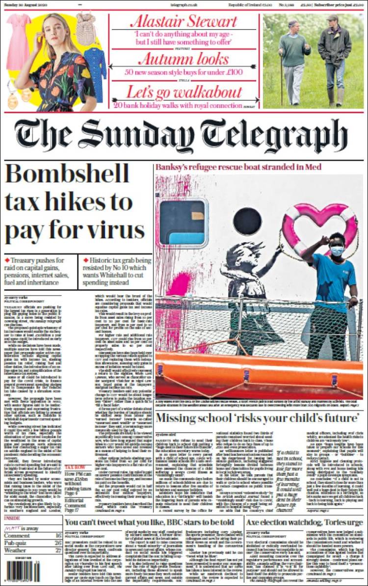 Portada de Daily Telegraph (Reino Unido)