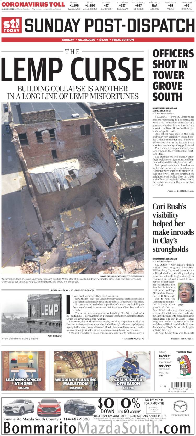 Portada de St. Louis Post-Dispatch (USA)