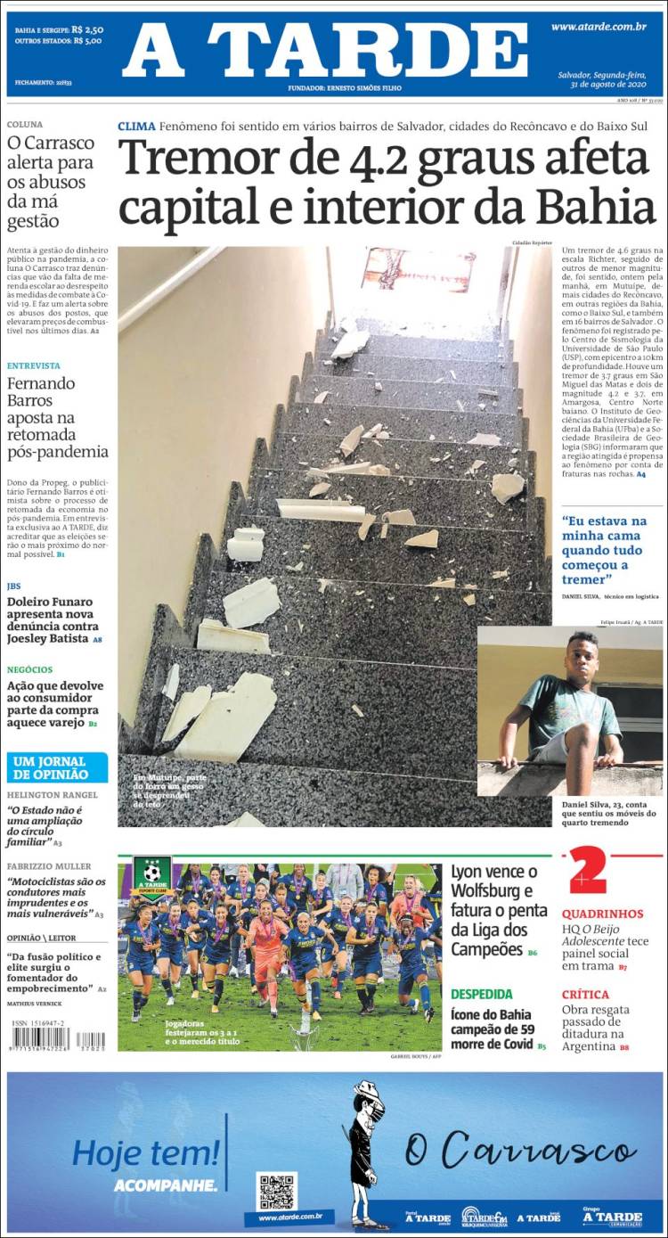 Portada de Diário A Tarde (Brasil)