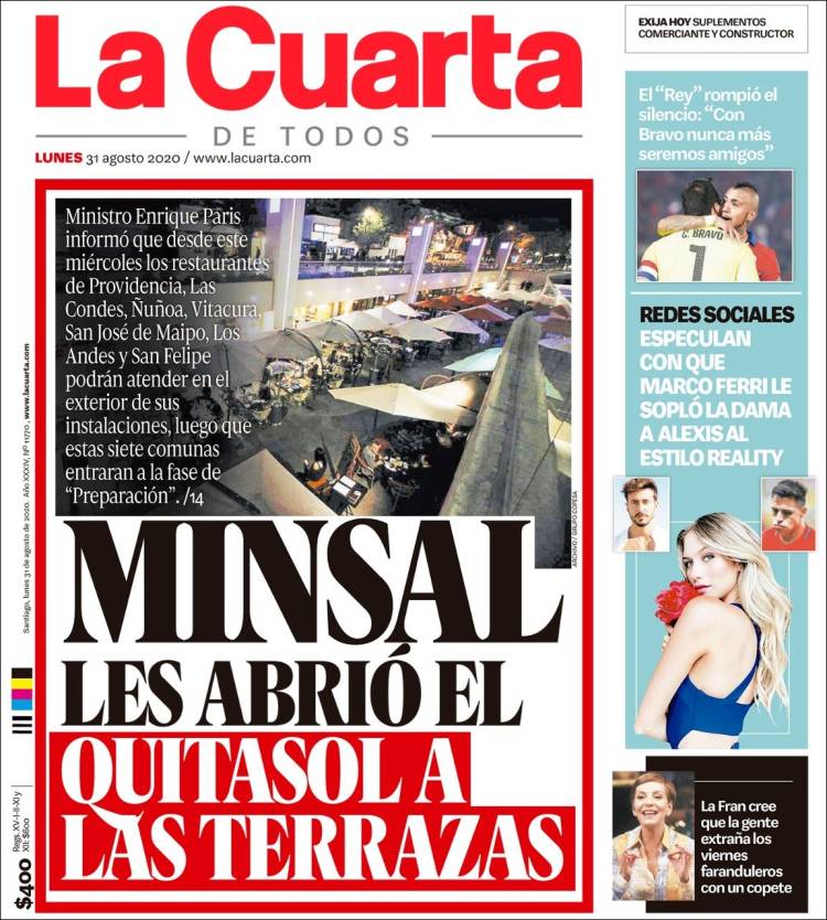 Portada de La Cuarta (Chile)