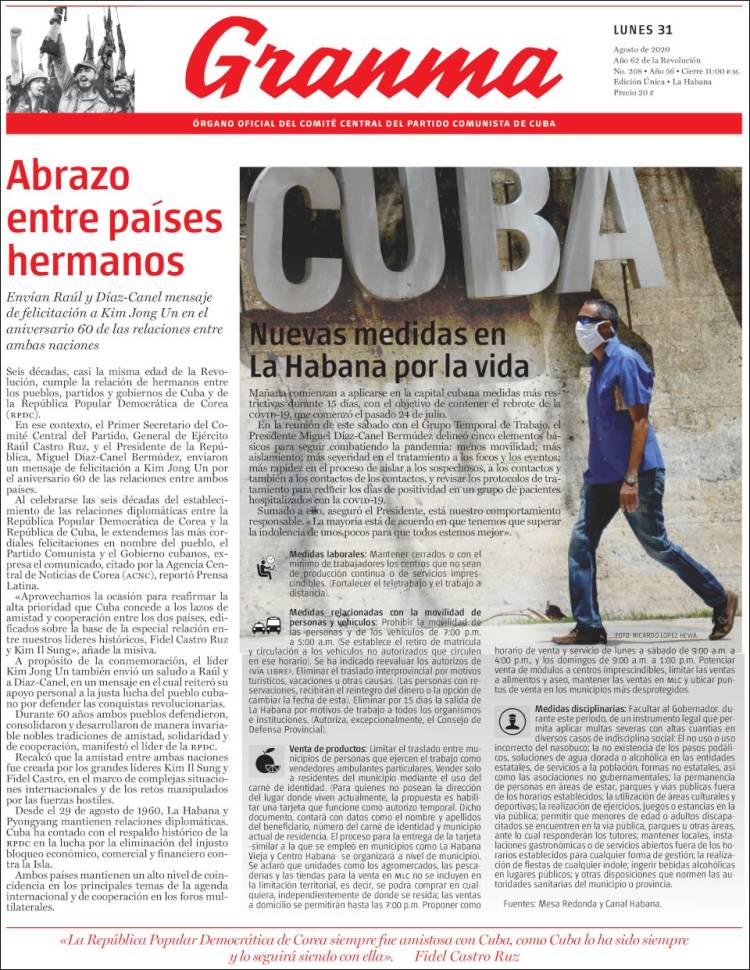 Portada de Granma (Cuba)