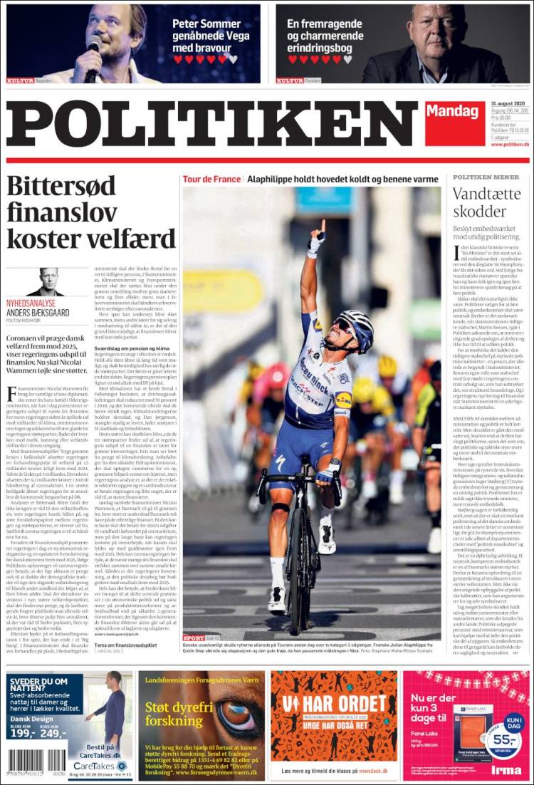 Portada de Politiken (Dinamarca)