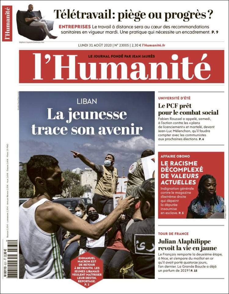 Portada de l'Humanite (Francia)
