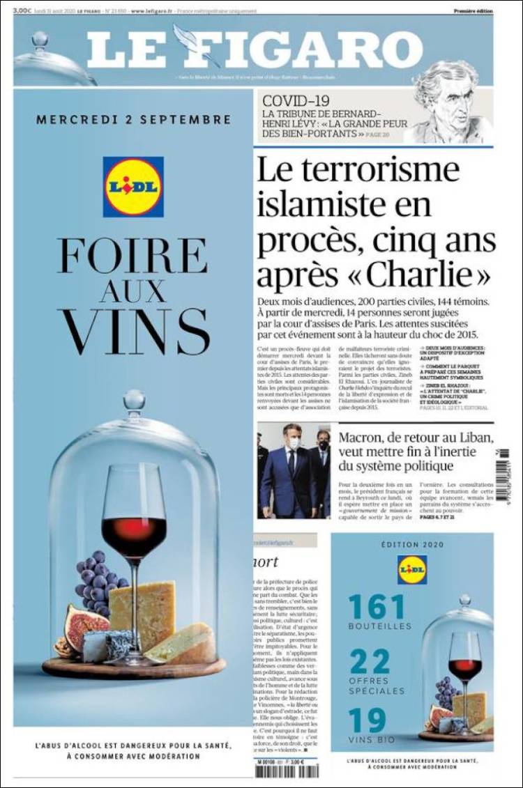Portada de Le Figaro (Francia)