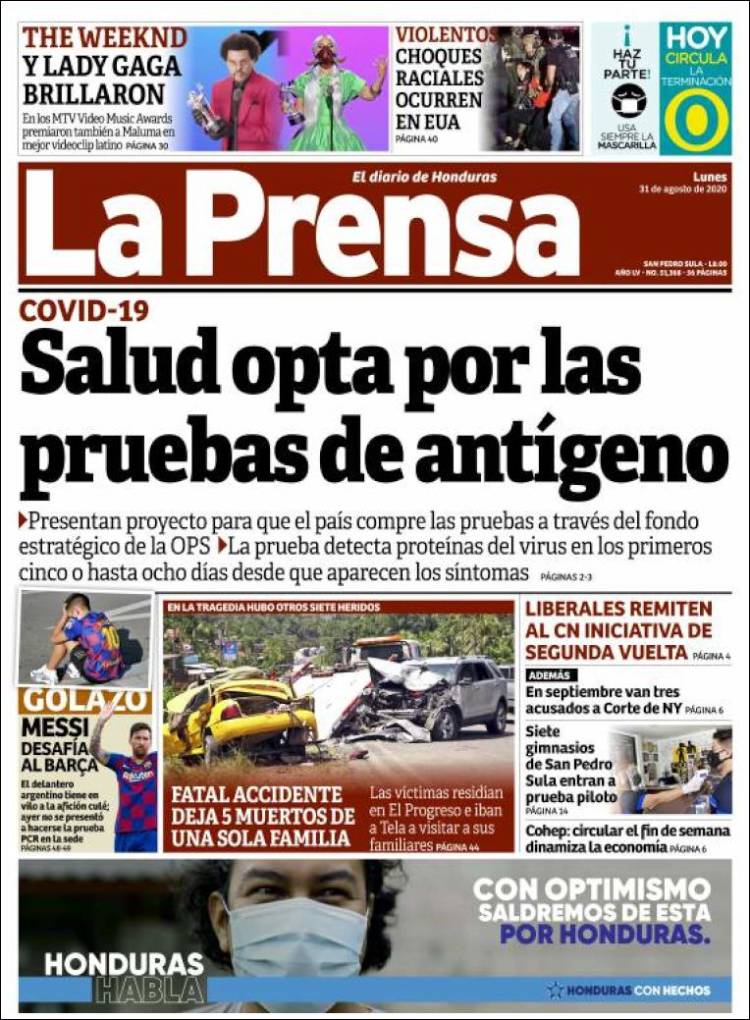 Portada de La Prensa (Honduras)