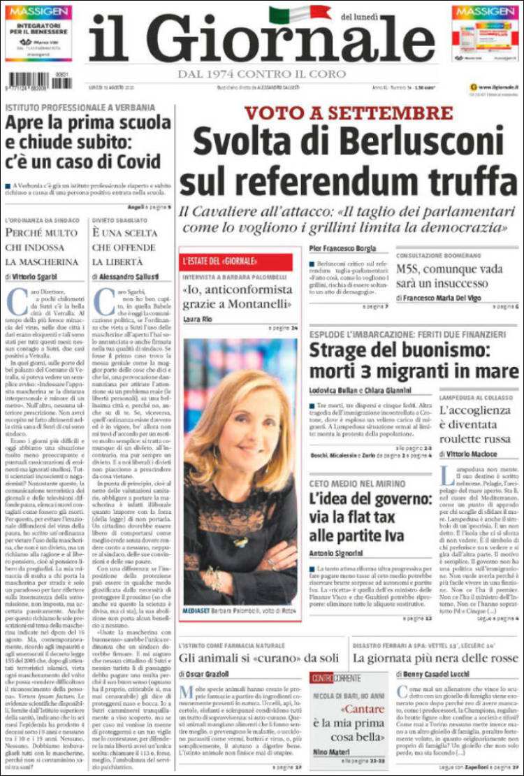 Portada de il Giornale (Italia)