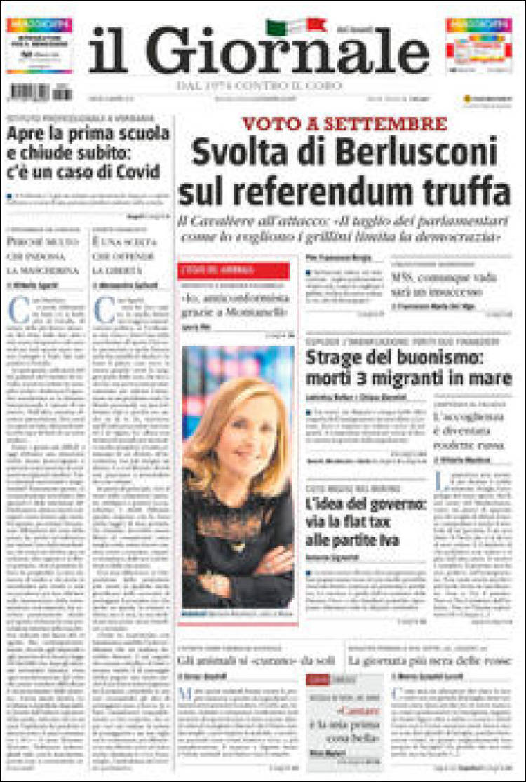 Portada de Il Messaggero (Italia)