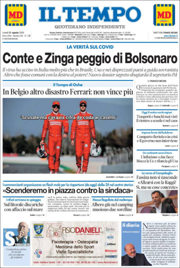 Portada de Il Tempo (Italia)