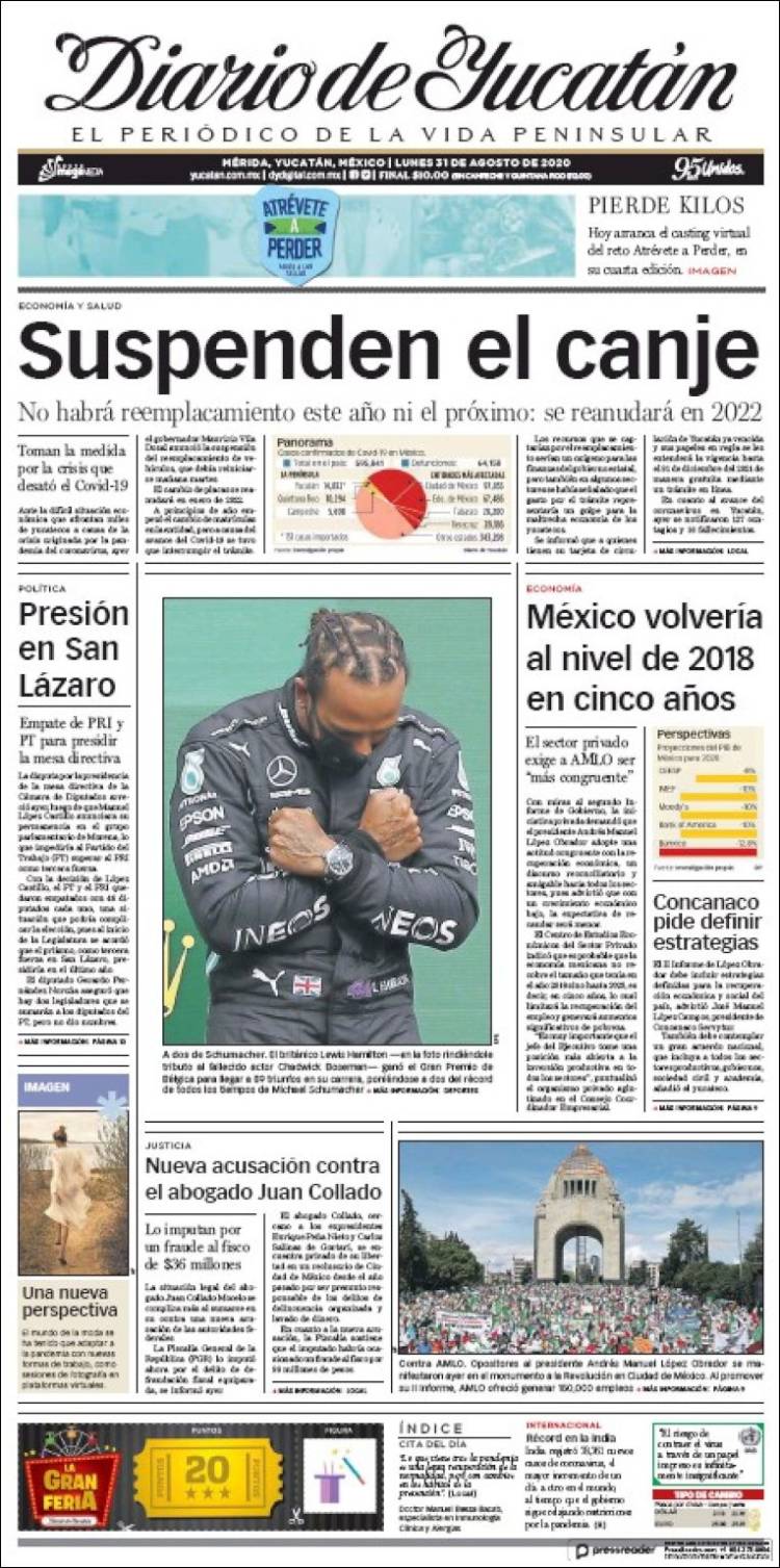 Portada de Diario de Yucatán (M&eacute;xico)
