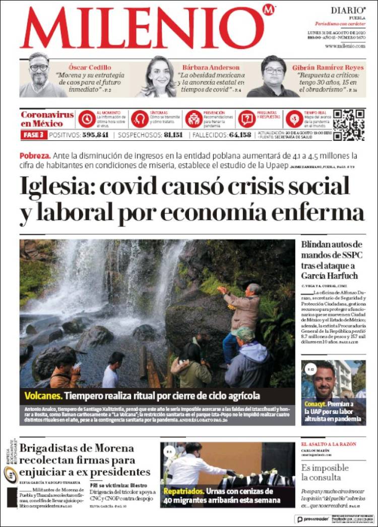 Portada de Milenio de Puebla (M&eacute;xico)