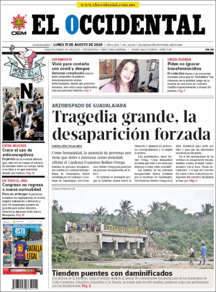 Portada de El Occidental (M&eacute;xico)