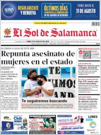 Portada de El Sol de Salamanca (M&eacute;xico)