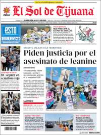 Portada de El Sol de Tijuana (M&eacute;xico)