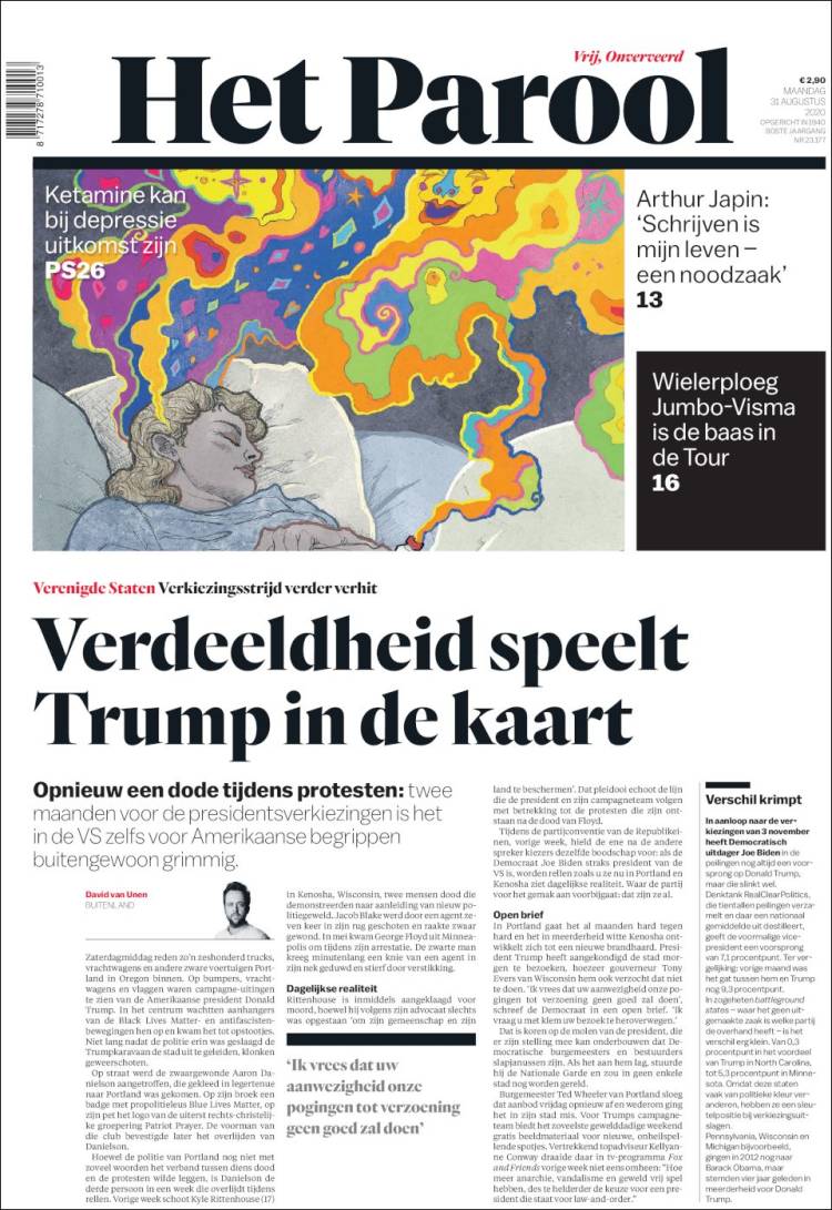 Portada de Het Parool (Pa&iacute;ses Bajos)