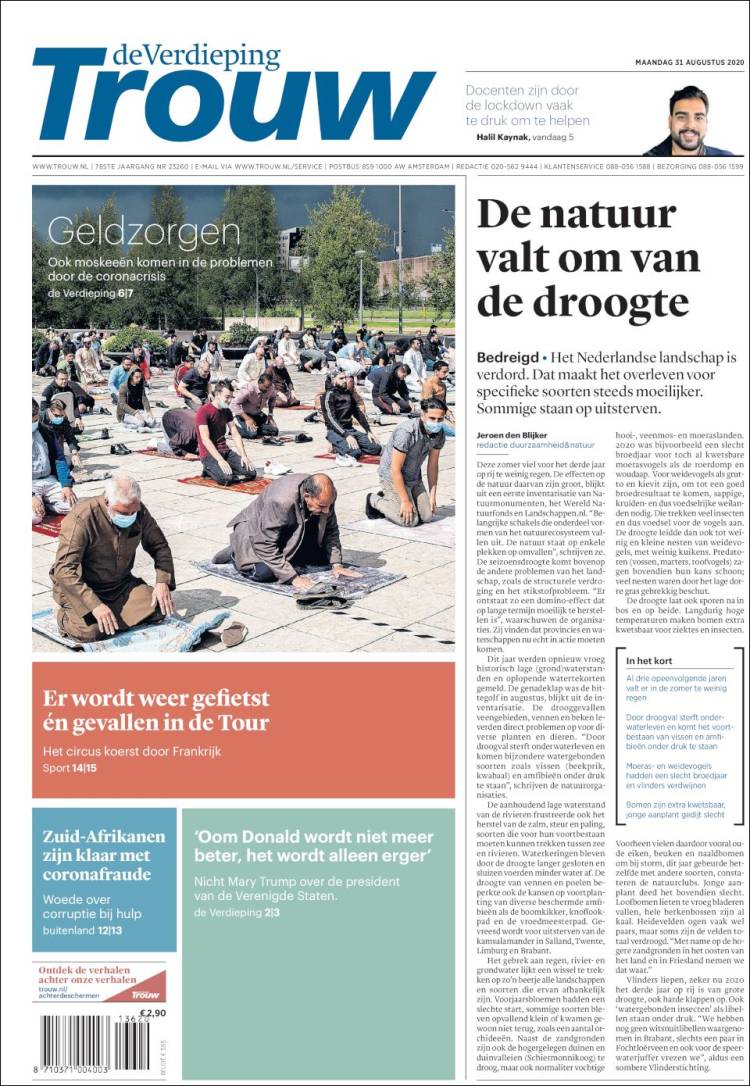 Portada de Trouw (Pa&iacute;ses Bajos)