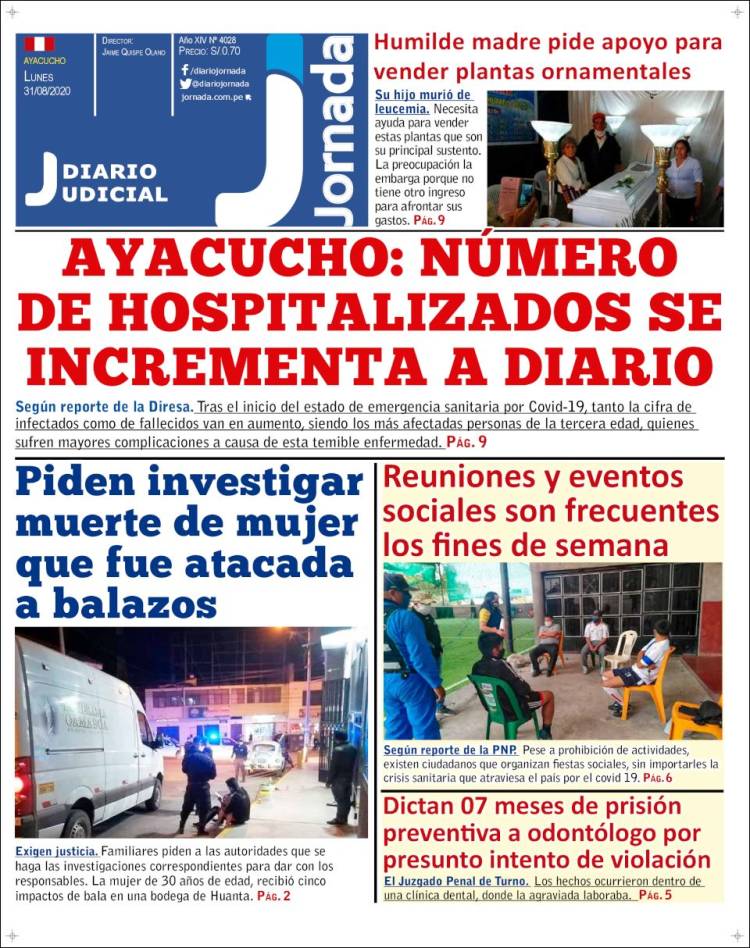 Portada de Diario Jornada (Per&uacute;)