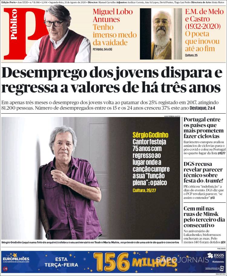 Portada de Público (Portugal)