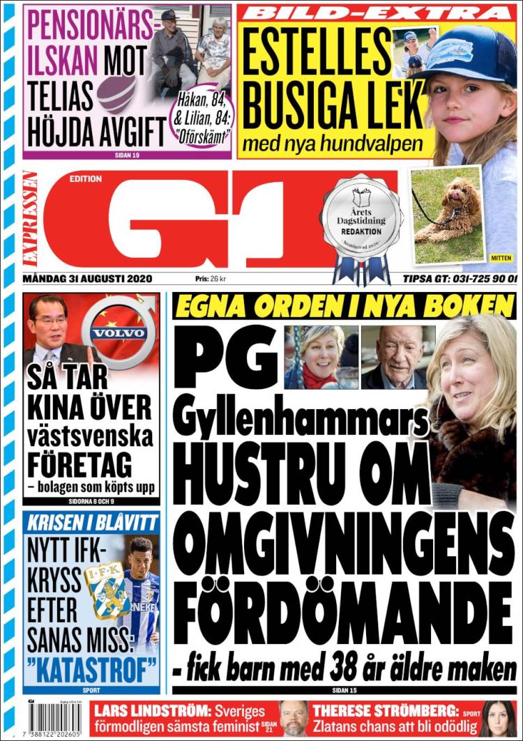 Portada de Göteborgstidningen (Suecia)