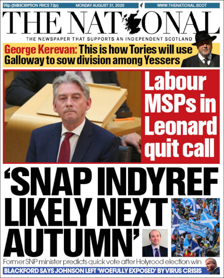 Portada de The National (Reino Unido)