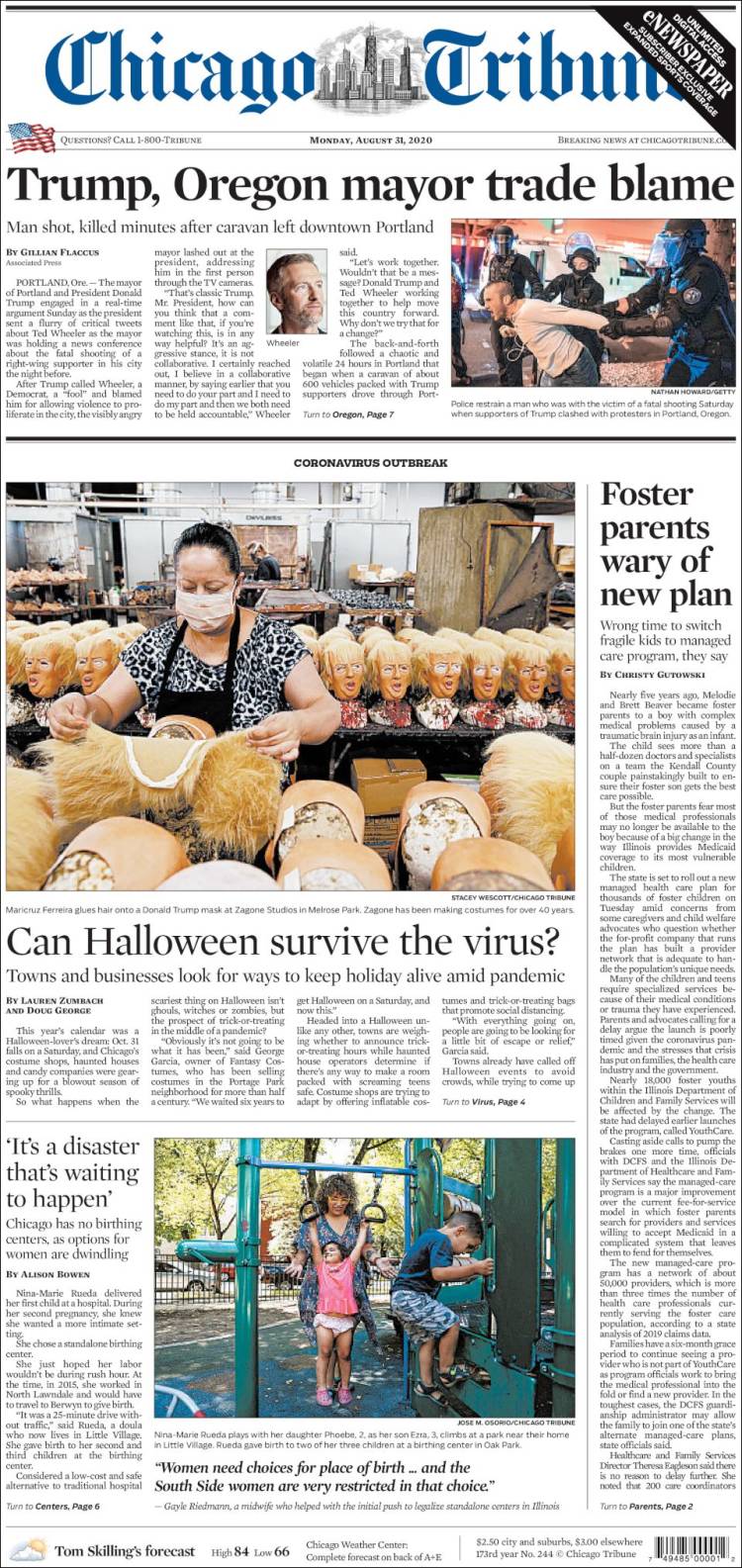 Portada de Chicago Tribune (USA)