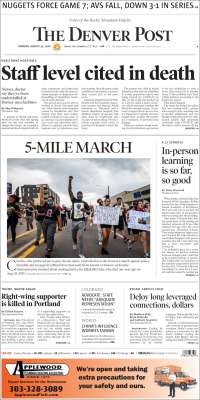 Portada de The Denver Post (USA)