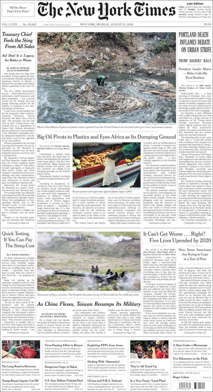 Portada de New York Times (USA)