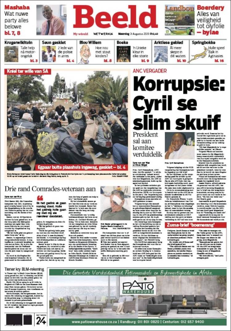 Portada de Beeld (Sud&aacute;frica)