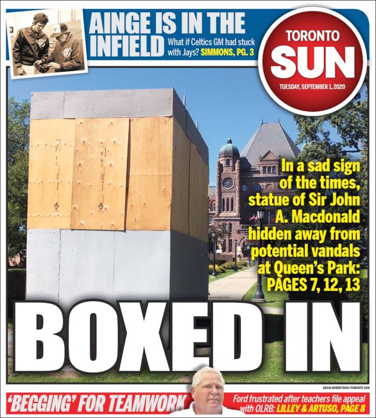 Portada de The Toronto Sun (Canadá)