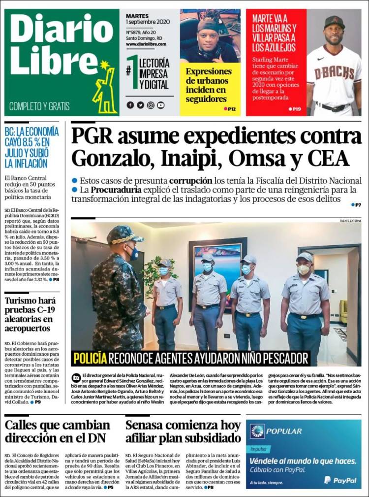 Portada de Diario Libre (R. Dominicana)