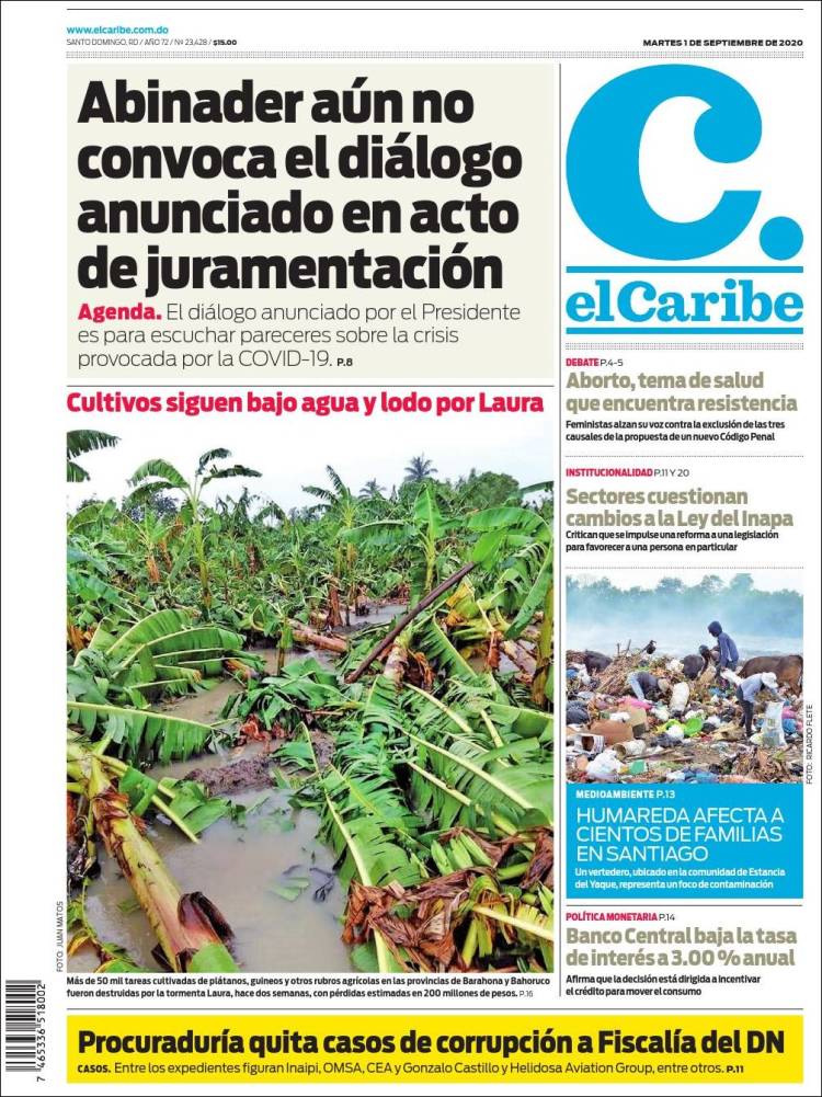 Portada de El Caribe (R. Dominicana)