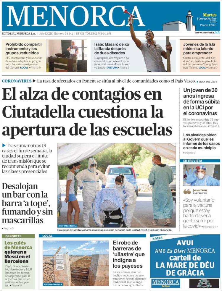 Portada de Menorca - Diario Insular (Spain)